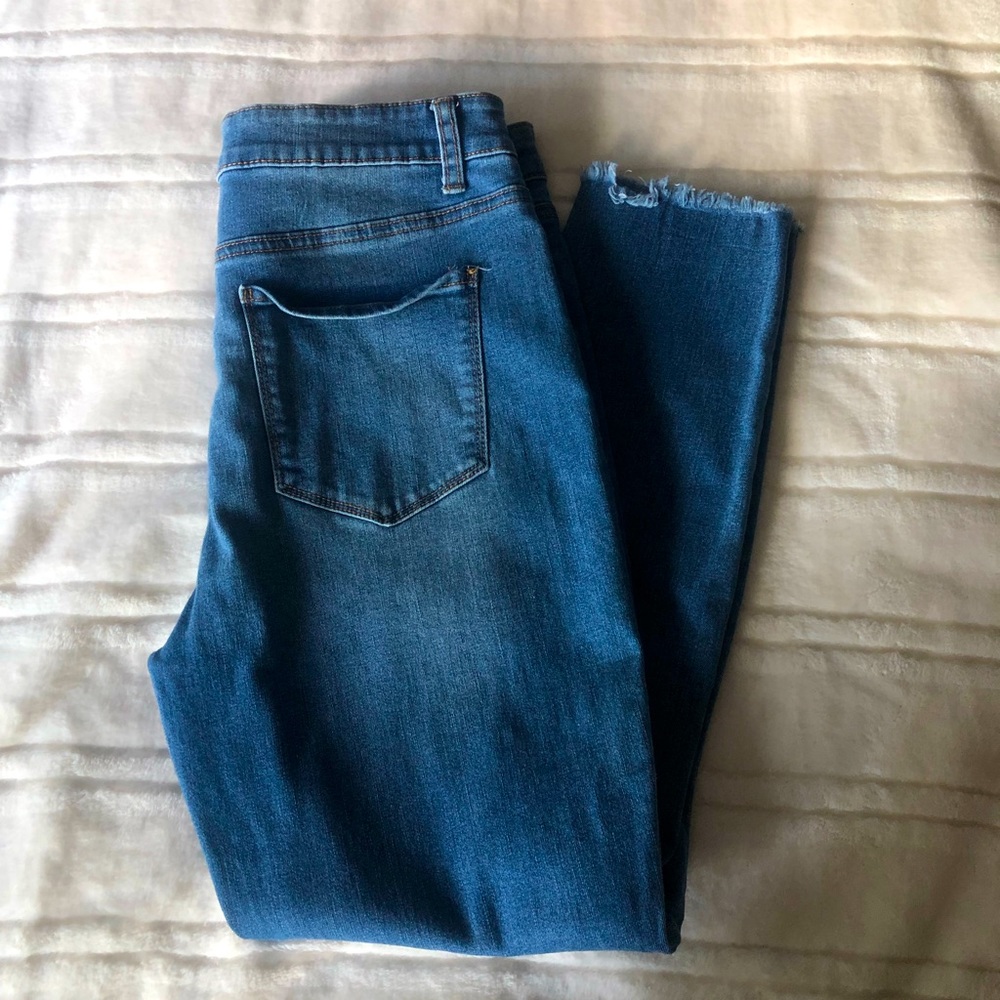 high waisted denim pants